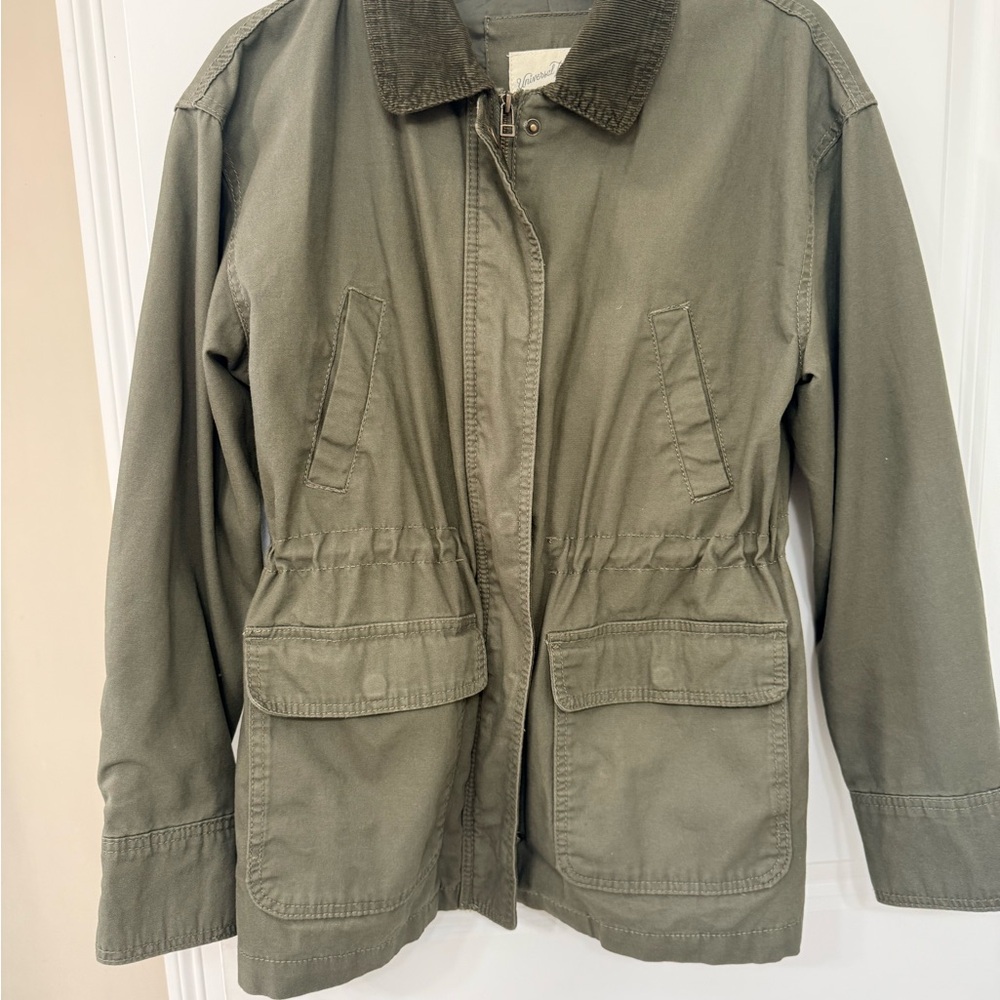 Olive Green Cotton Utility Jacket - Women